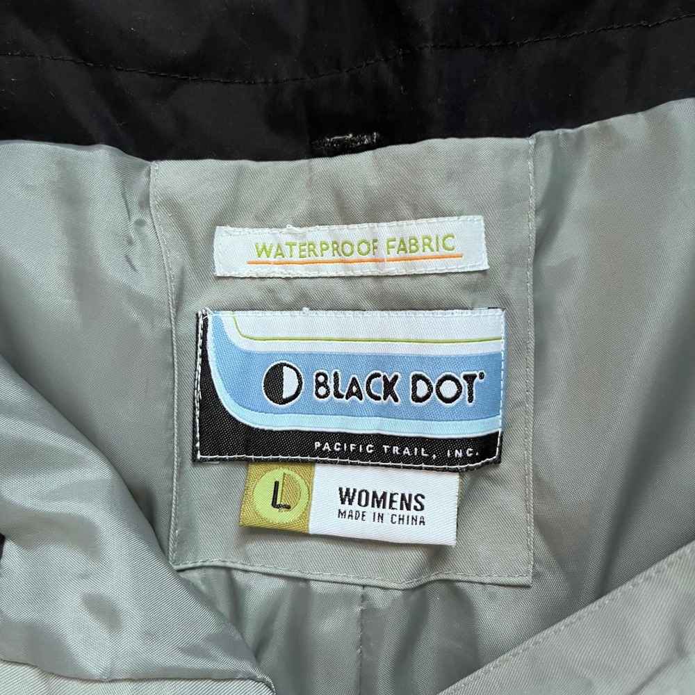 Black Dot Waterproof Snow Ski Snowboarding Pants Womens Size L Grey Zip Pockets‎